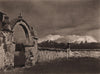 Part of the church wall at Sajama. Bolivia 1928 old vintage print picture