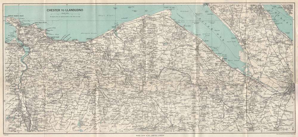 NORTH WALES COAST. Chester-Llandudno. Denbigh Rhyl Deeside. WARD LOCK 1951 map