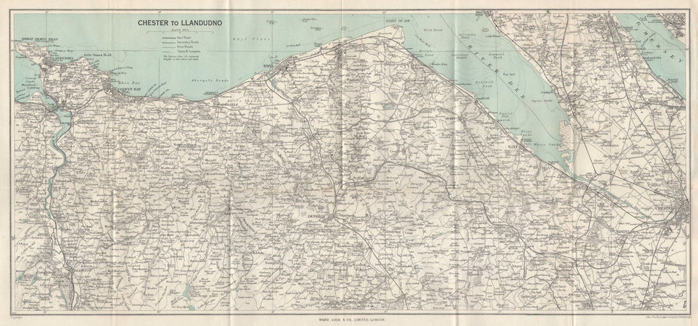 NORTH WALES COAST. Chester-Llandudno. Denbigh Rhyl Deeside. WARD LOCK 1963 map