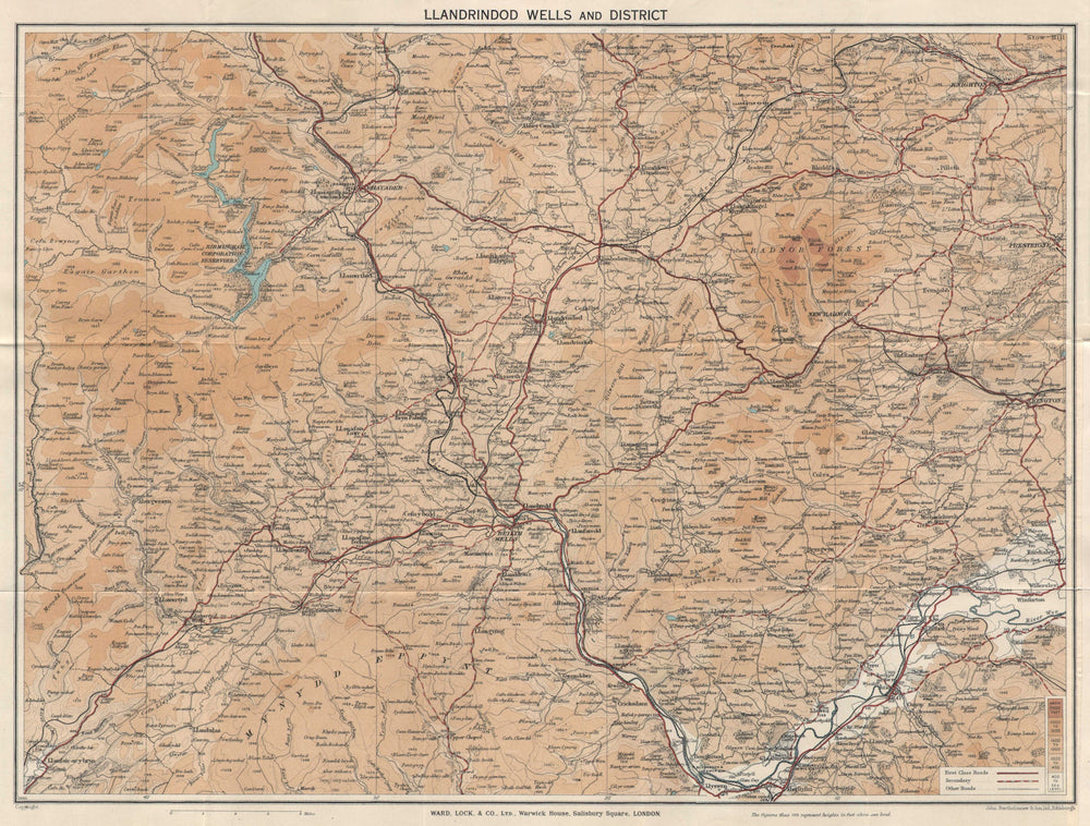 BUILTH & LLANDRINDOD WELLS. Rhayader Presteigne Knighton Radnor Forest 1939 map