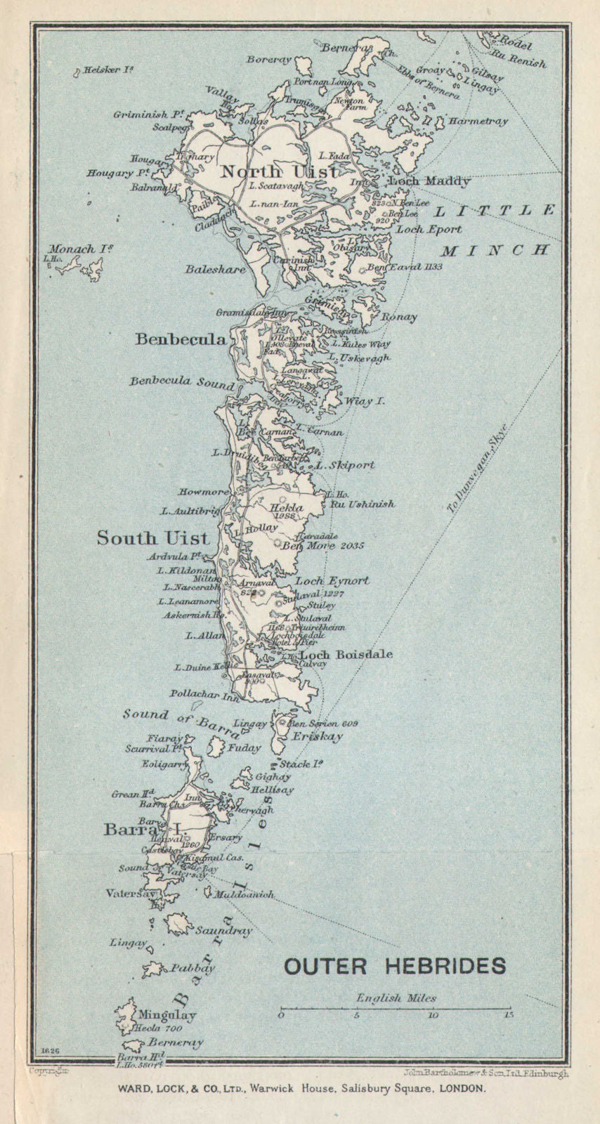 OUTER HEBRIDES North Uist South Uist Barra Benbecula Scotland WARD LOCK 1934 map