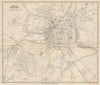 BUXTON vintage tourist town city plan. Derbyshire. WARD LOCK 1950 old map
