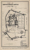 KENILWORTH CASTLE vintage tourist ground plan. Warwickshire. WARD LOCK 1900 map
