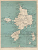 SARK vintage tourist map. Herm & Jethou. Channel Islands. WARD LOCK 1950