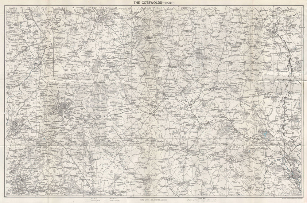 NORTH COTSWOLDS Gloucester Cheltenham Oxford Banbury. WARD LOCK 1964 map