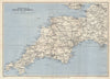 TOURING MAP OF DEVON AND CORNWALL. South West England. WARD LOCK 1944 old