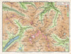 LAKE DISTRICT Wastwater Scafell Pike Borrowdale Fells Langdale Pikes 1964 map