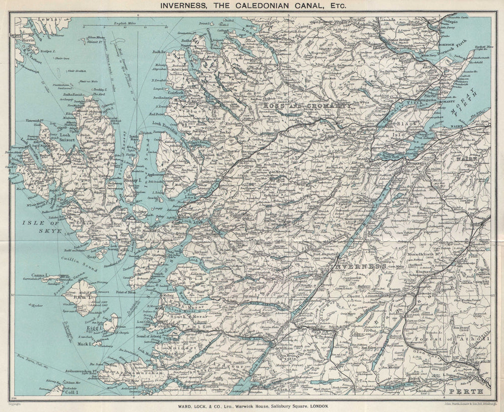SCOTTISH HIGHLANDS. Caledonia canal Skye Ross & Cromarty. WARD LOCK 1937 map