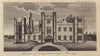 View of west front of Cowdray House, Midhurst, Sussex 1794 old antique print