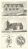 Lichfield Grammar School now Council offices. St James Church Bicknor Kent 1794