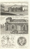 Amberley Castle remains, Sussex. Greyfriars, Shrewsbury, Shropshire 1795 print