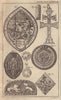 Thomas Dove seal Peterborough Bishop. Brass Cross found at Old Sarum, Wilts 1796