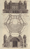 Elevation and plan for a theatre 1797 old antique vintage print picture