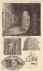 A room & carved figures in Guildford Castle, Surrey. Shield of Arms. Seal 1797