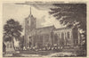 View of St Mary the Virgin Church, Northill, Bedfordshire 1798 old print