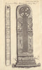 Manx Runestones at Kirk Michael, in the Isle of Man 1798 old antique print