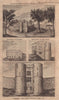 Four views of Saltwood Castle, Hythe, Kent 1802 old antique print picture