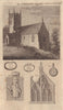 St Kenelm Church, Romsley Worcestershire. Rings. Earthen bottle 1802 old print