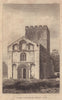 View of St Mary the Virgin Church in Iffley, Oxfordshire 1818 old print
