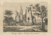 View of St Mary's Church, Marston Magna in Somerset 1818 old antique print