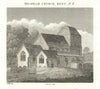 North east view of St John The Baptist Church, Meopham, Kent 1809 old print