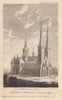 North west view of the Cathedral of Bayeux, Calvados, Normandy, France 1819