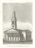 Holy Trinity Church, Newington. Trinity Church Square, Southwark 1825 print