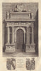 Entrance to late Ante Chapel of Corpus Christi College, Cambridge 1826 print