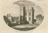 View of the Tower of Witton Castle, Witton-le-Wear, Durham 1826 old print