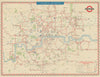 London Transport Trolleybus & Tram map of Routes. ELSTON. #1 1946 old