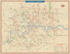 London Transport Trolleybus & Tram route map. ELSTON. May 1949 old vintage