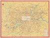 London Transport Bus map Central Area. LEWIS January 1950 old vintage