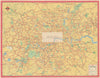 London Transport Bus map Central Area. LEWIS January 1951 old vintage