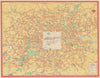London Transport Bus map Central Area & Trolleybuses. LEWIS April 1952 old