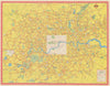 London Transport Bus map Central Area inc. Trolleybuses. LEWIS 1956 old