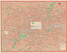 London Transport Bus map Central Area inc. Trolleybuses. LEWIS #1 1960 old