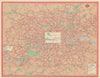 London Transport Bus map Central Area inc. Trolleybuses. LEWIS #1 1961 old