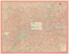 London Transport Bus map Central Area inc. Trolleybuses. LEWIS #2 1961 old