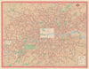 London Transport Bus map Central Area inc. Trolleybuses. LEWIS #1 1962 old