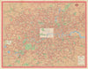 London Transport Central Buses map and list of routes. LEWIS #3 1962 old
