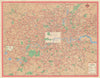 London Transport Central Buses map and list of routes. LEWIS #1 1963 old