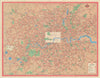 London Transport Central Buses map and list of routes. LEWIS #2 1964 old
