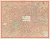 London Transport Central Buses map and list of routes. LEWIS #3 1964 old