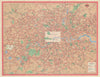 London Transport Central Buses map and list of routes. LEWIS #1R 1965 old