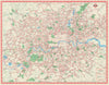 London Transport Central Buses map and list of routes. LEWIS #2 1969 old