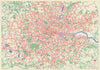 London Transport Central Buses map & list of routes. PENROSE #1 1969 old