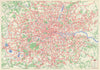London Transport Central Buses map & list of routes. PENROSE #2 1970 old