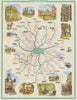 London Transport Green Line Coach Routes. LEWIS 1962 old vintage map chart