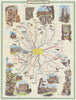 London Transport Green Line Coach Routes. LEWIS #1 1964 old vintage map chart