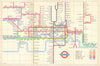 LONDON UNDERGROUND tube map plan No South Acton. Aylesbury Ongar HARRY BECK 1959